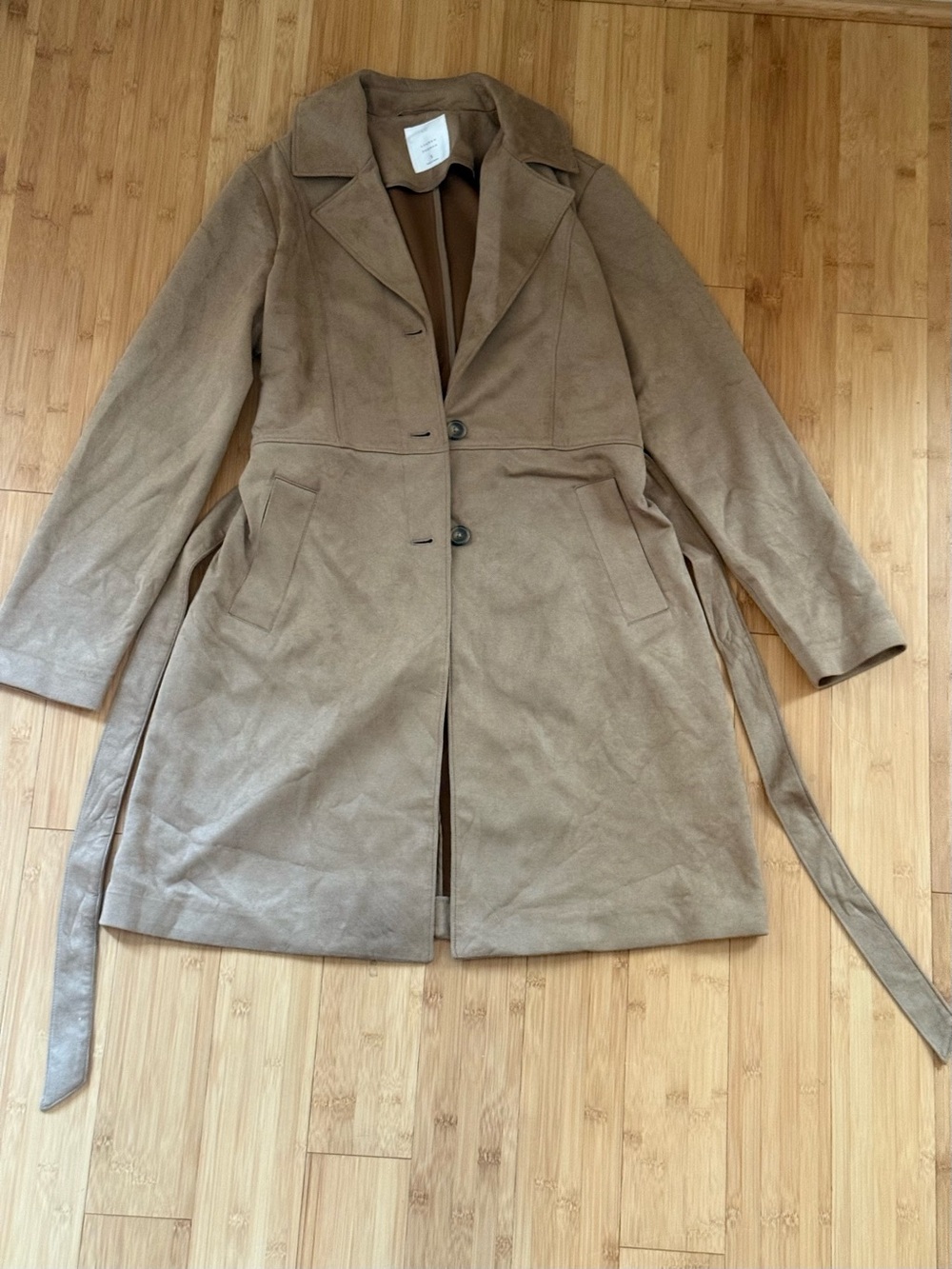 LC Lauren Conrad Taupe Belted Trench Coat